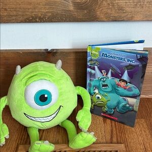 Monsters, Inc. Green Plush Toy and Hardcover Book Set